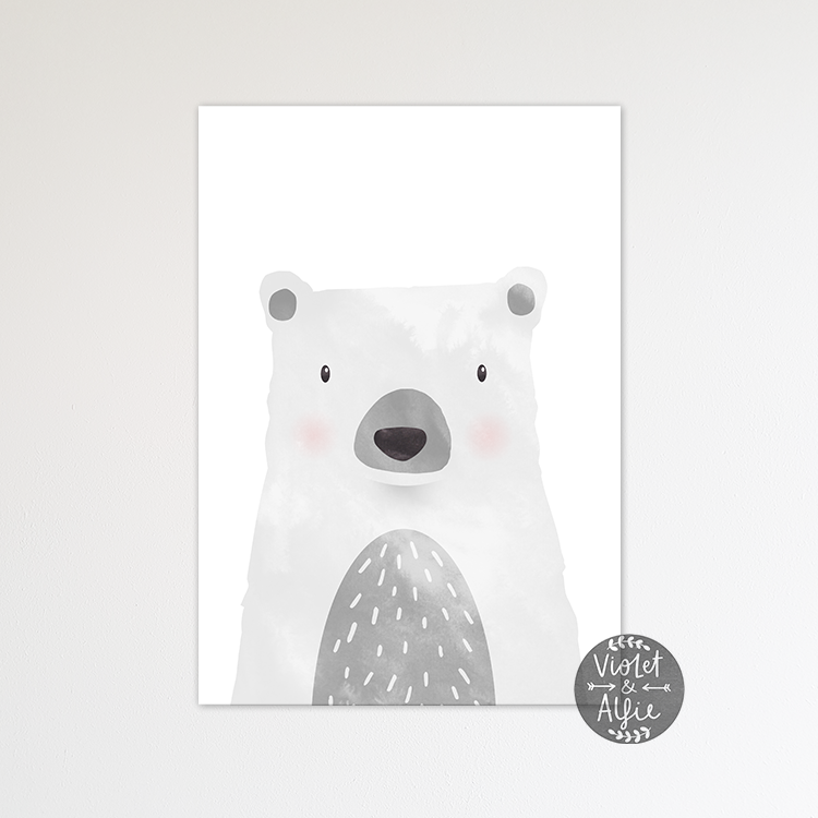 Set of three animal prints | Bear | Fox | Rabbit - Violet and Alfie