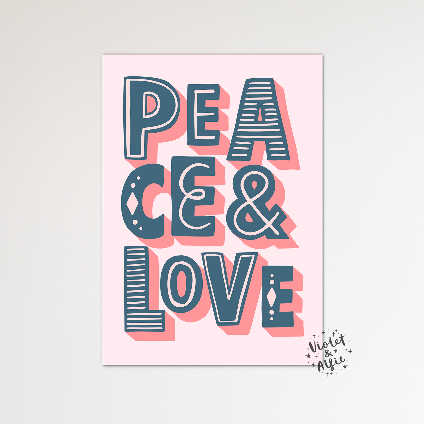 Peace & Love Typographic Print