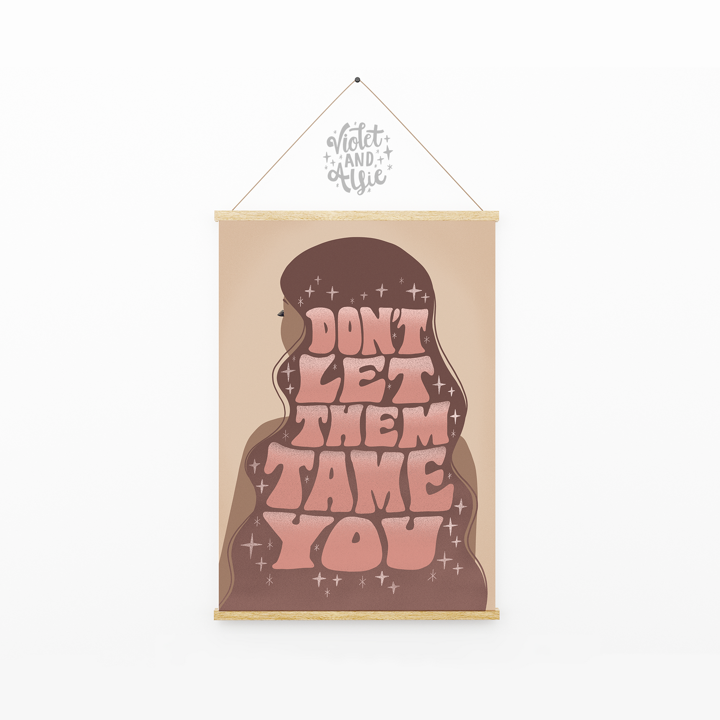 Earthy terracotta brown peach art print, inspirational quote print, seventies revival, retro kitsch decor,