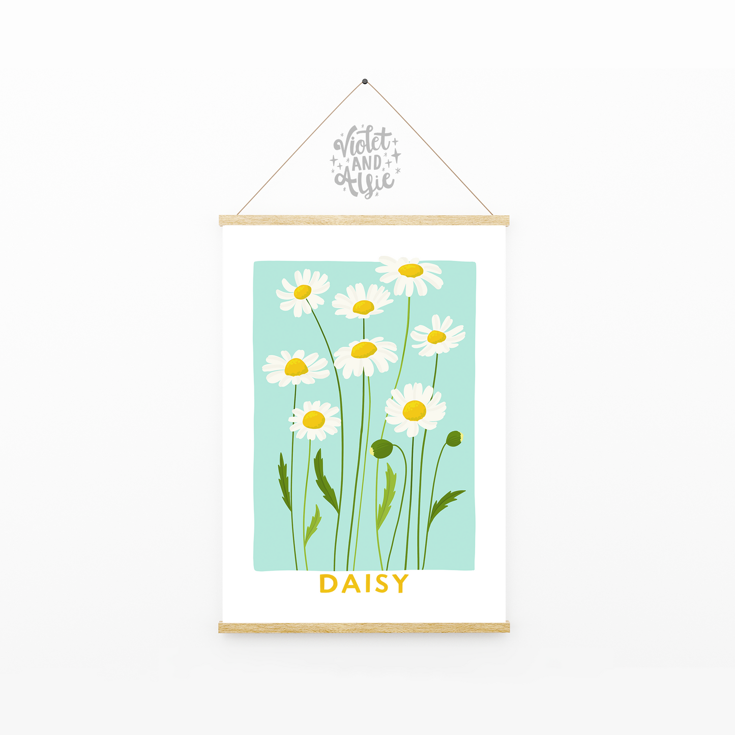 botanical daisy print, flower illustration wall art, British flowers, daisies poster, floral wall prints, fresh summer decor, daisy flower art prints