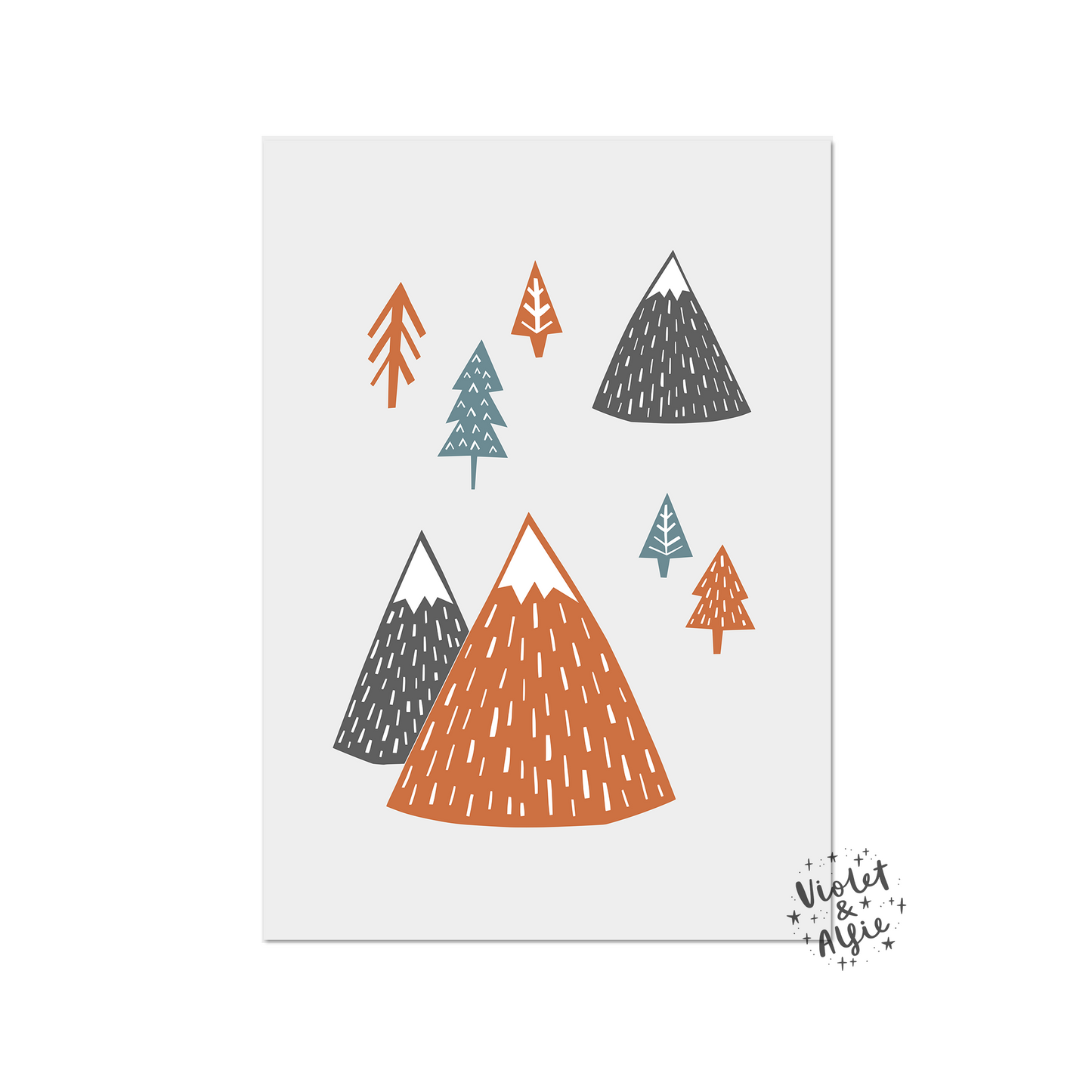 Mountains and Bear Print Set