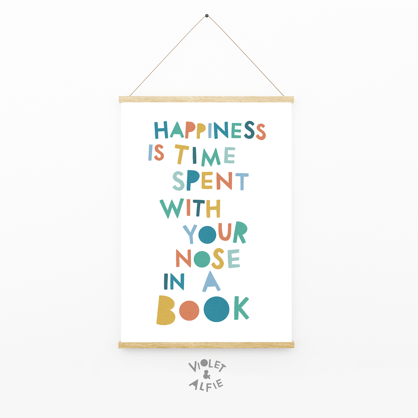 Book Nook print Book Nook Decor happiness is time spent with your nose in a book bookish Bookish Decor Bookish Wall Art bookish print bookish present bookish gift bookish gifts uk bookworm print