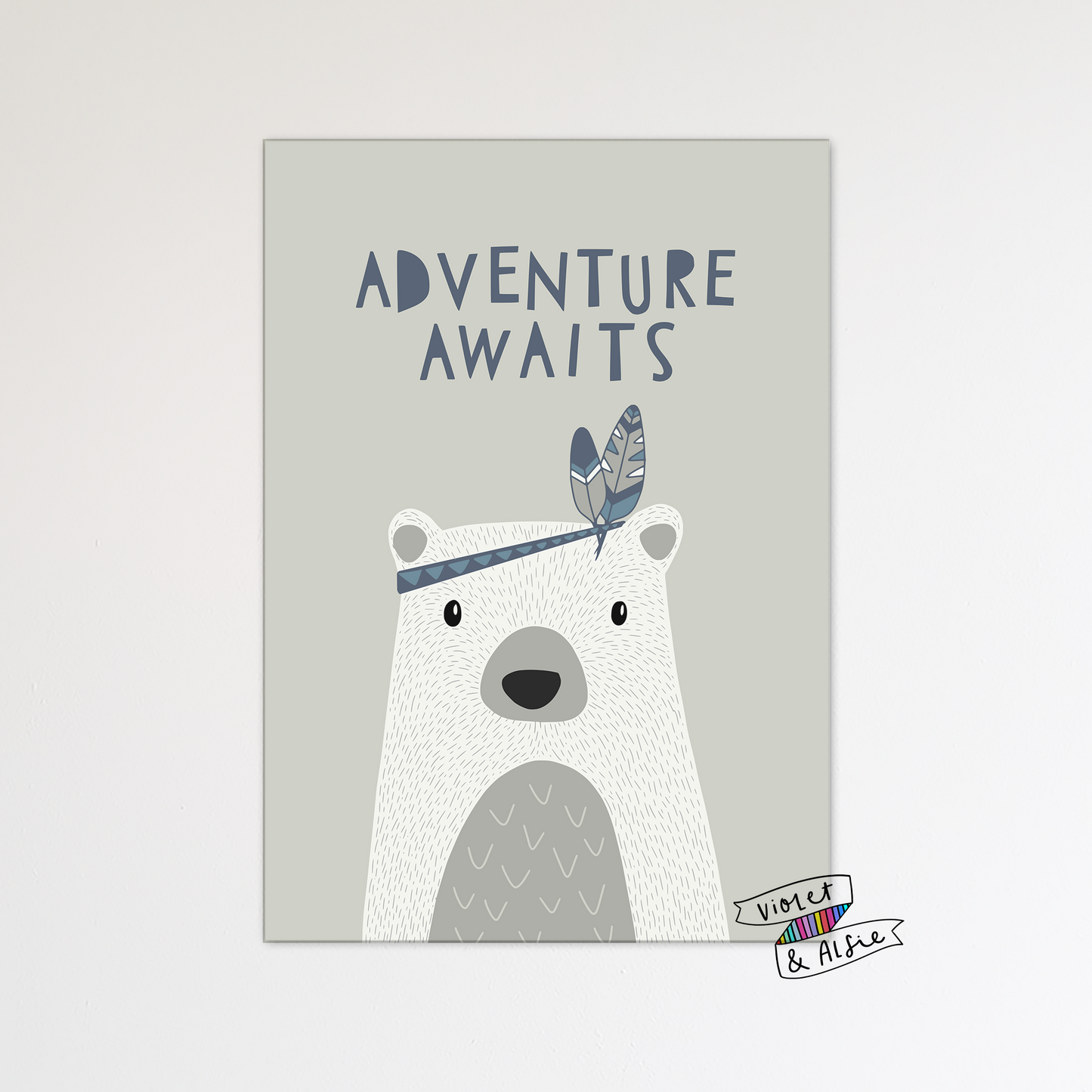 Adventure Awaits Bear Print Set