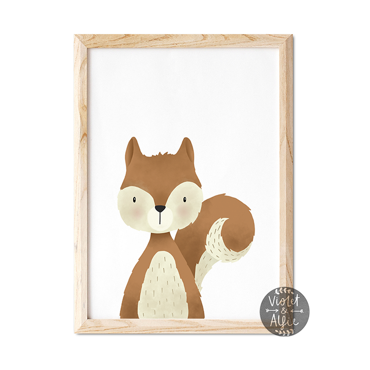 Woodland squirrel print - Violet and Alfie