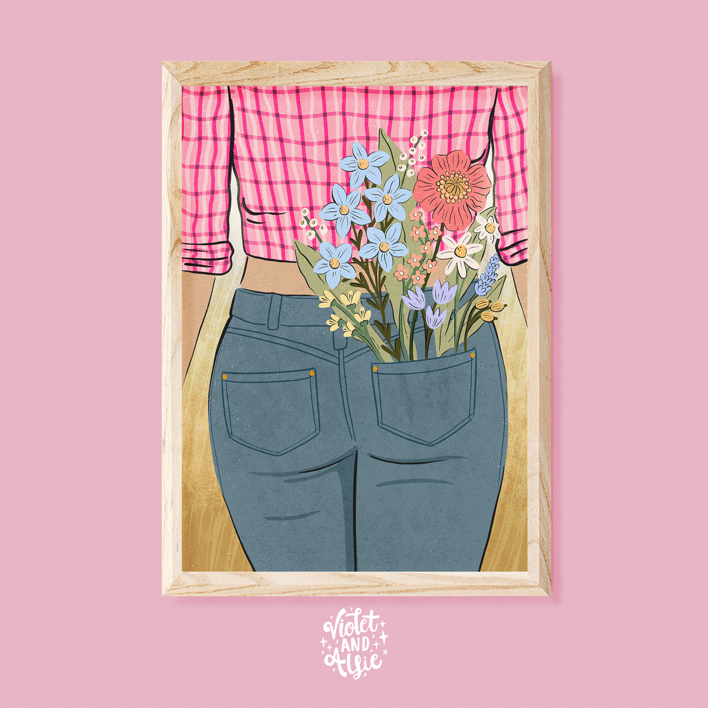 Cowgirl Print - Floral Illustration