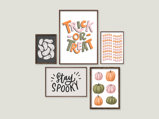 Halloween Wall Art Bundle - Printable Gallery Wall Set - Spooky Cute Decor - Halloween Downloads - Trick or Treat Poster - Halloween Home Decor - Spooky Posters - Gallery Wall Art - Printable Wall Art - Spooky Home Decor -Printable Halloween Decor - Trendy Halloween Prints