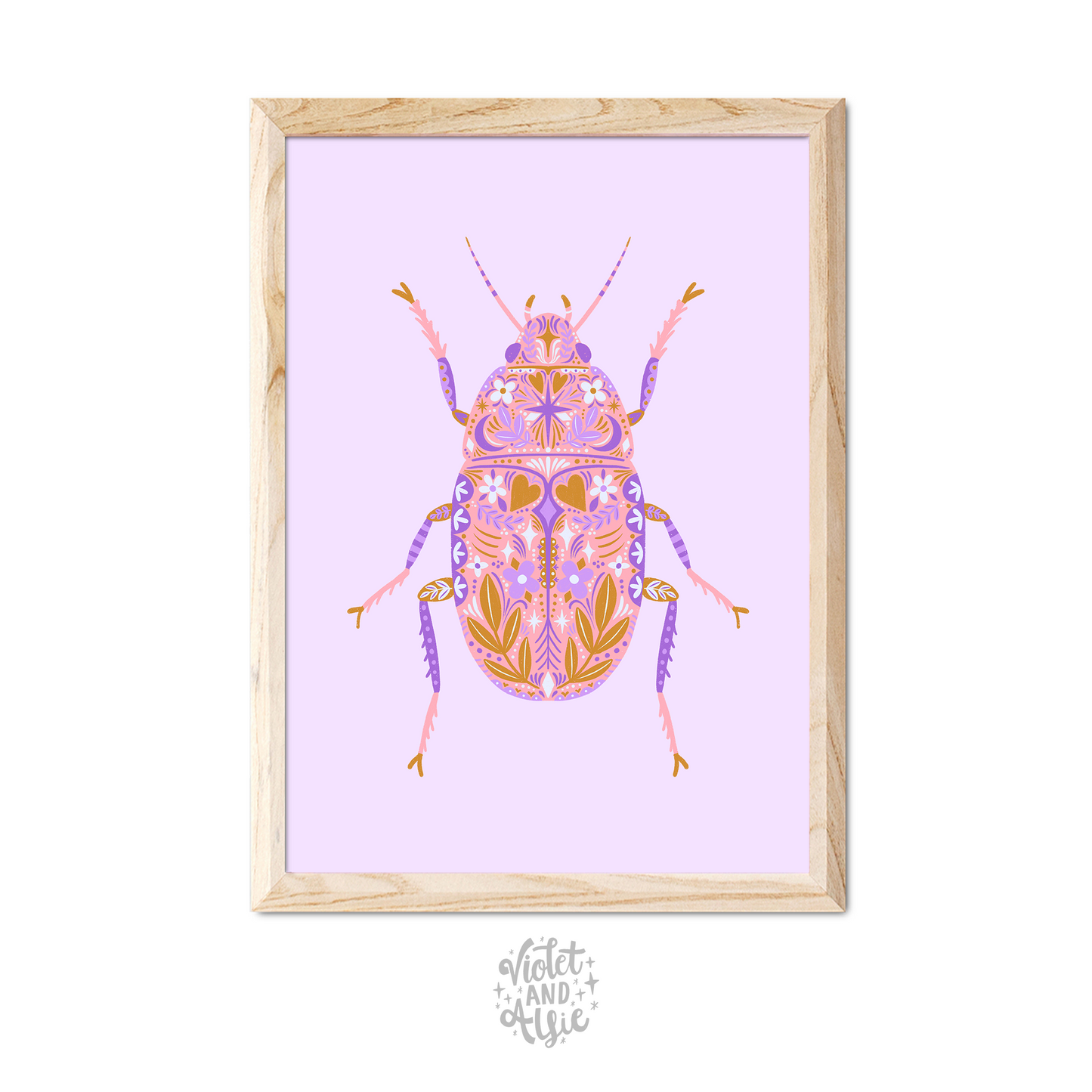 Colourful Beetle Illustration Print