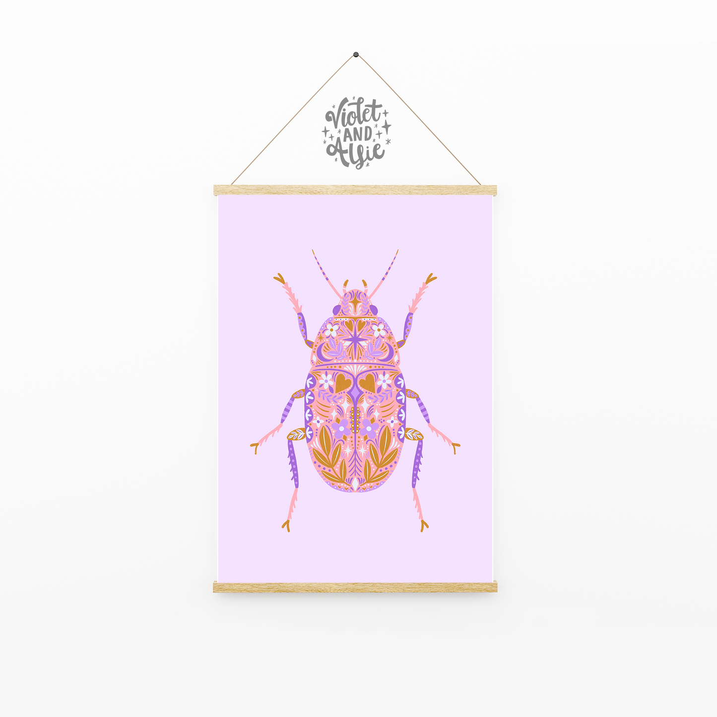 Colourful Beetle Illustration Print