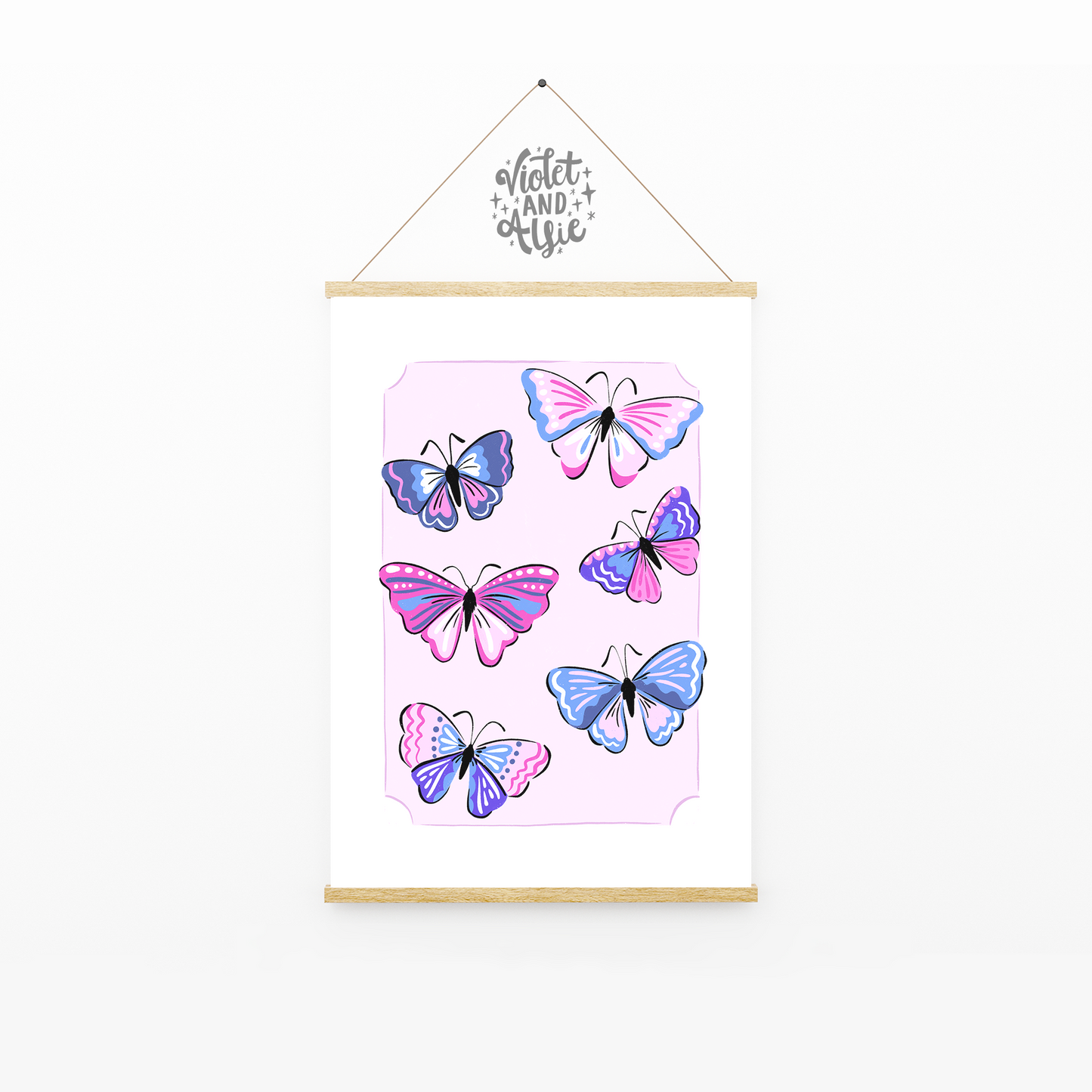 Colourful Butterfly illustration Print - Pretty Nature Themed Art