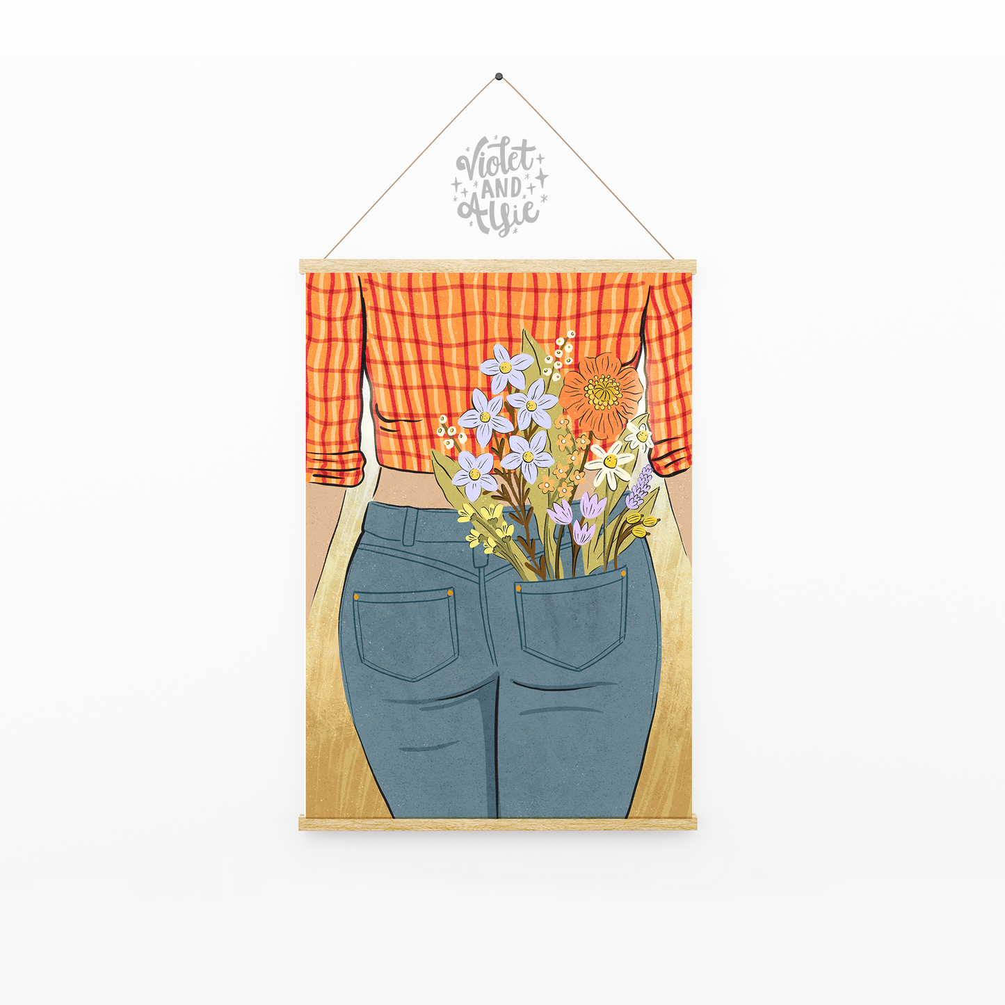 Cowgirl Print - Floral Illustration