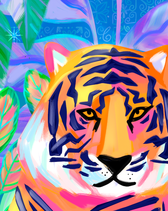 Dreamy Tiger Print - Colourful Home Decor