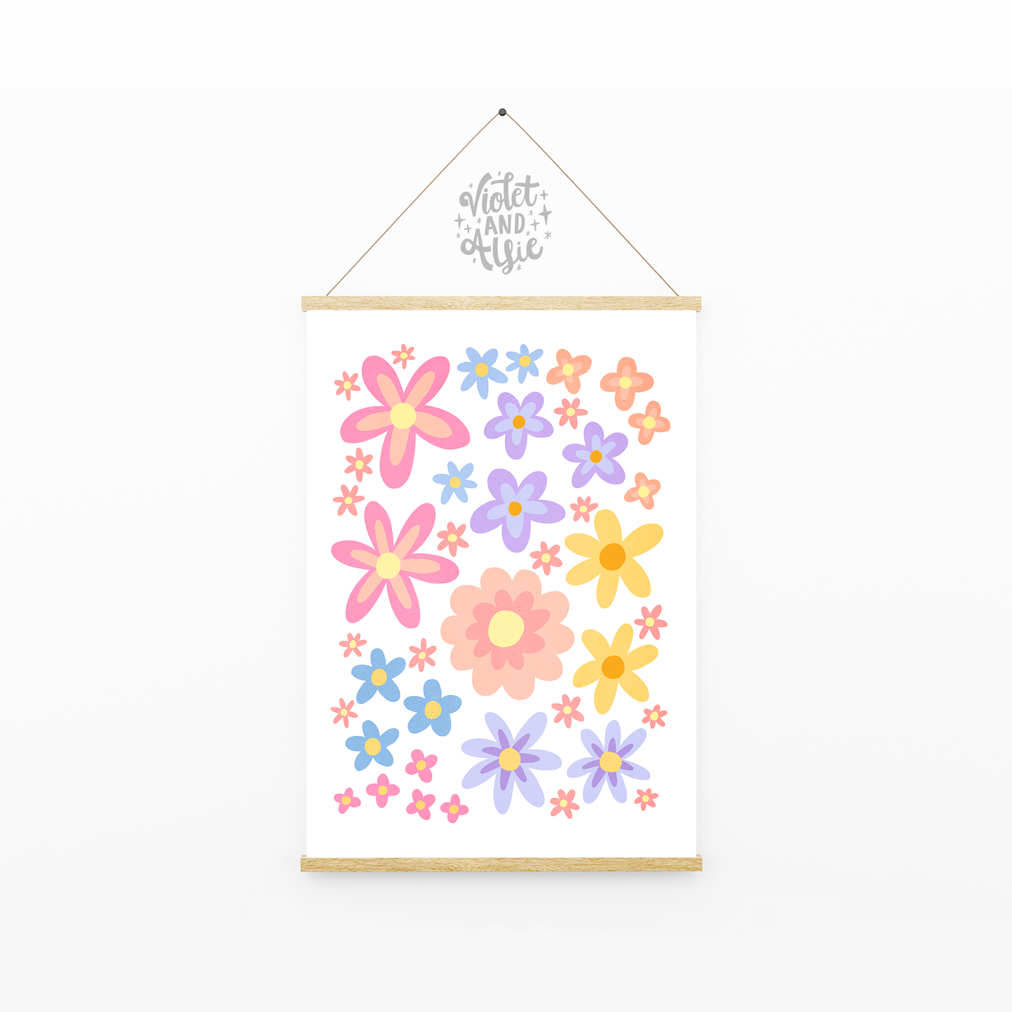 Pastel Flowers Print Set