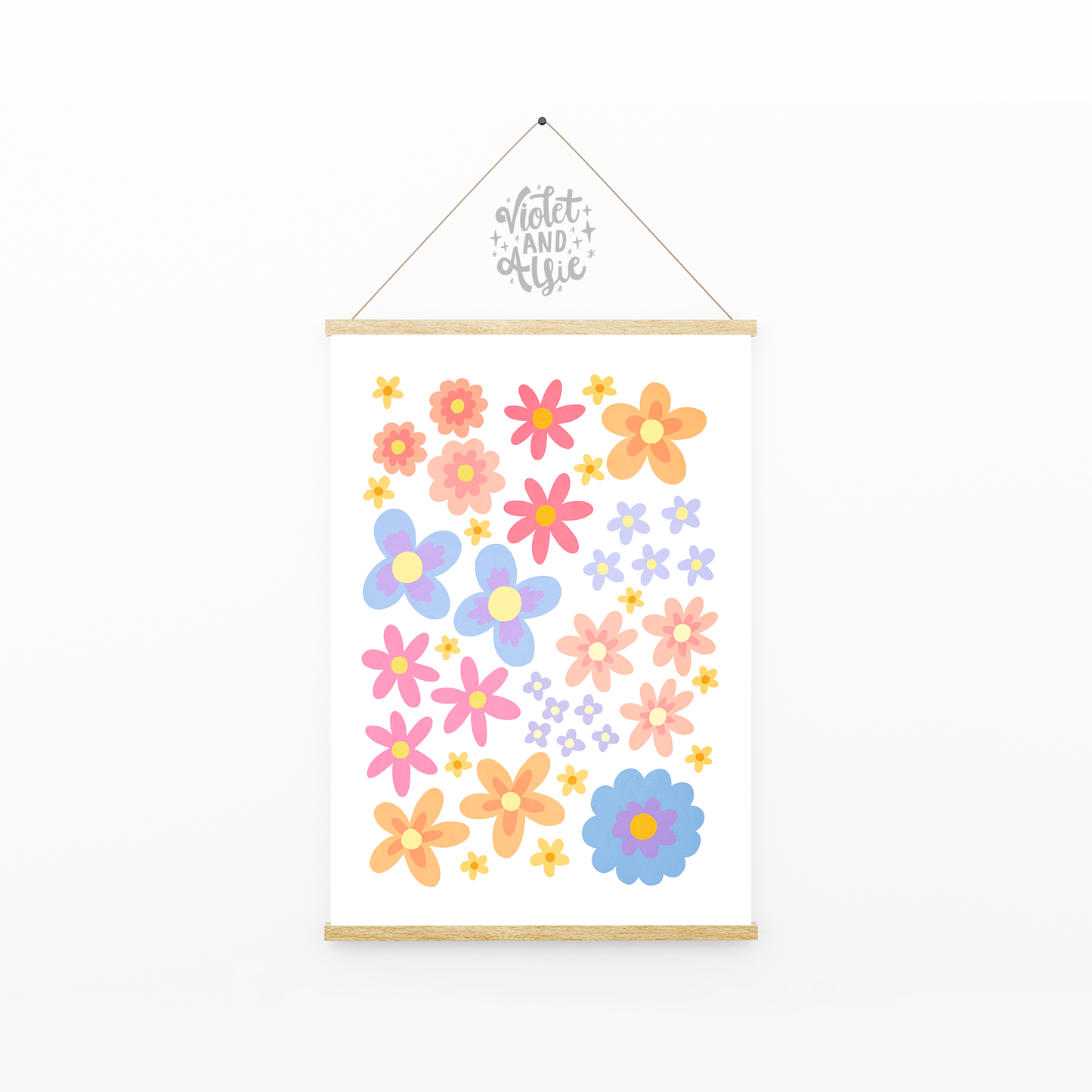 Pastel Flowers Print Set