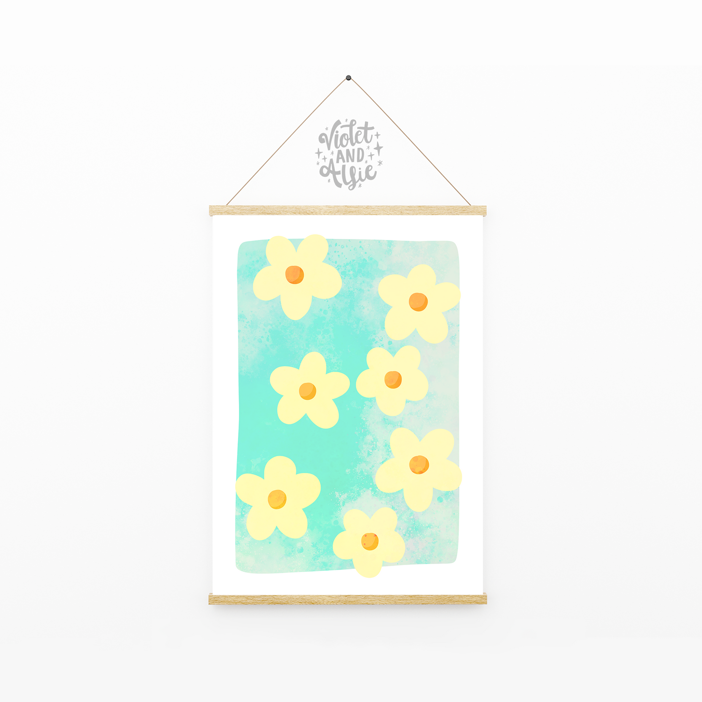 This simple yellow daisy print is fab to brighten up any space. botanical daisy print, flower illustration wall art, Bold flowers wall art, daisies poster, floral wall print, fresh summer decor, daisy flower art prints, green yellow art, botanical prints, flower market prints, fun flower wall prints, colourful decor