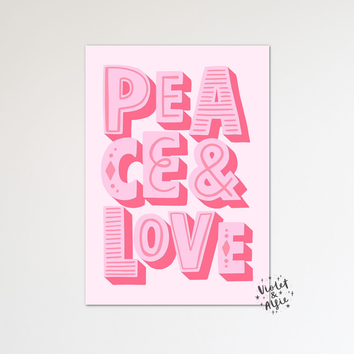 Peace & Love Typographic Print