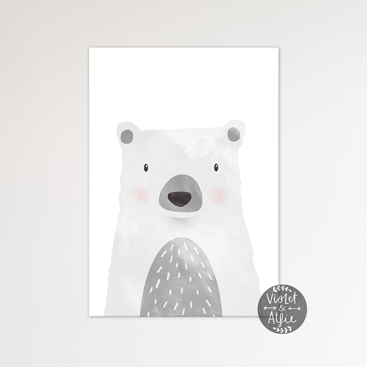 Grey bear print - Violet and Alfie