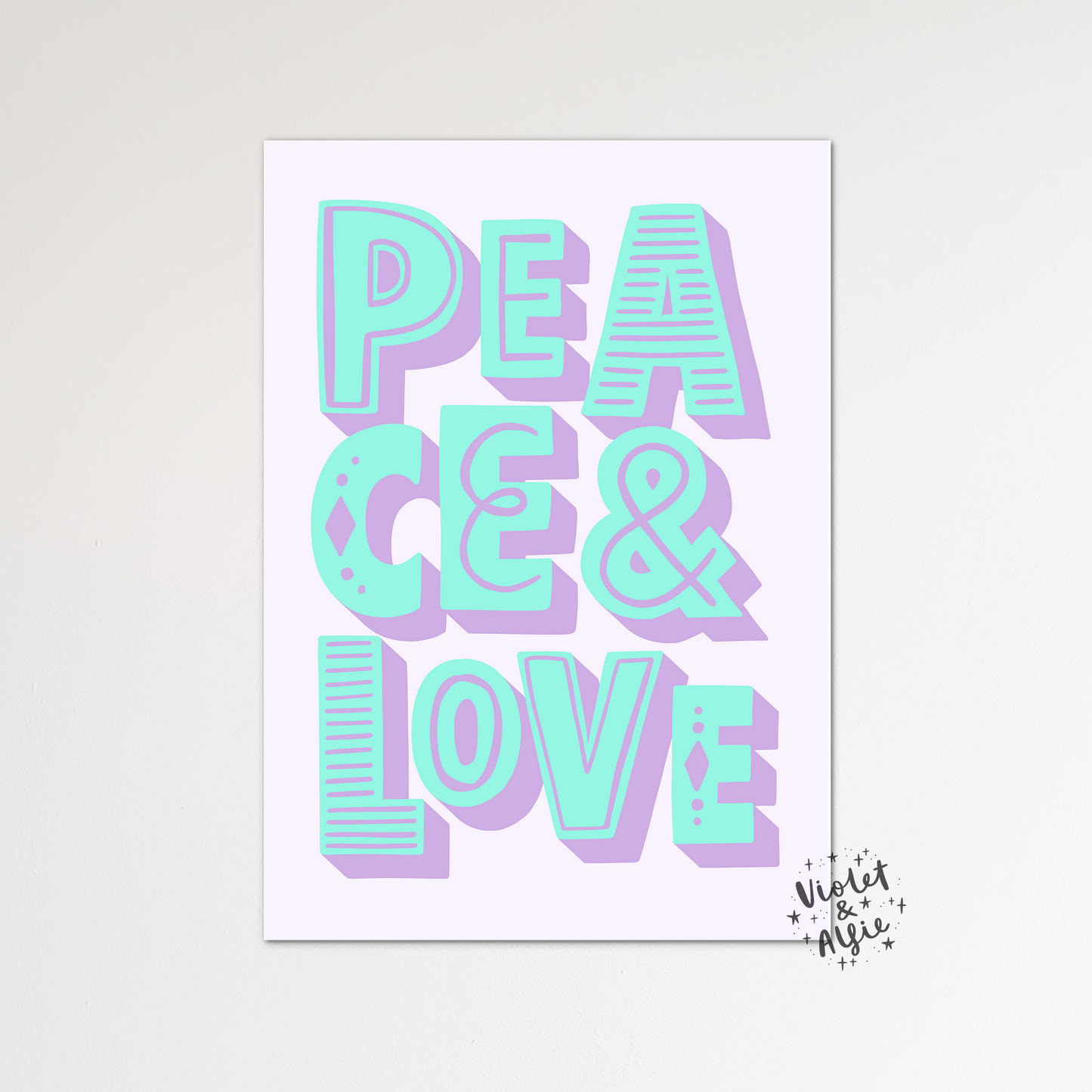 Peace & Love Typographic Print