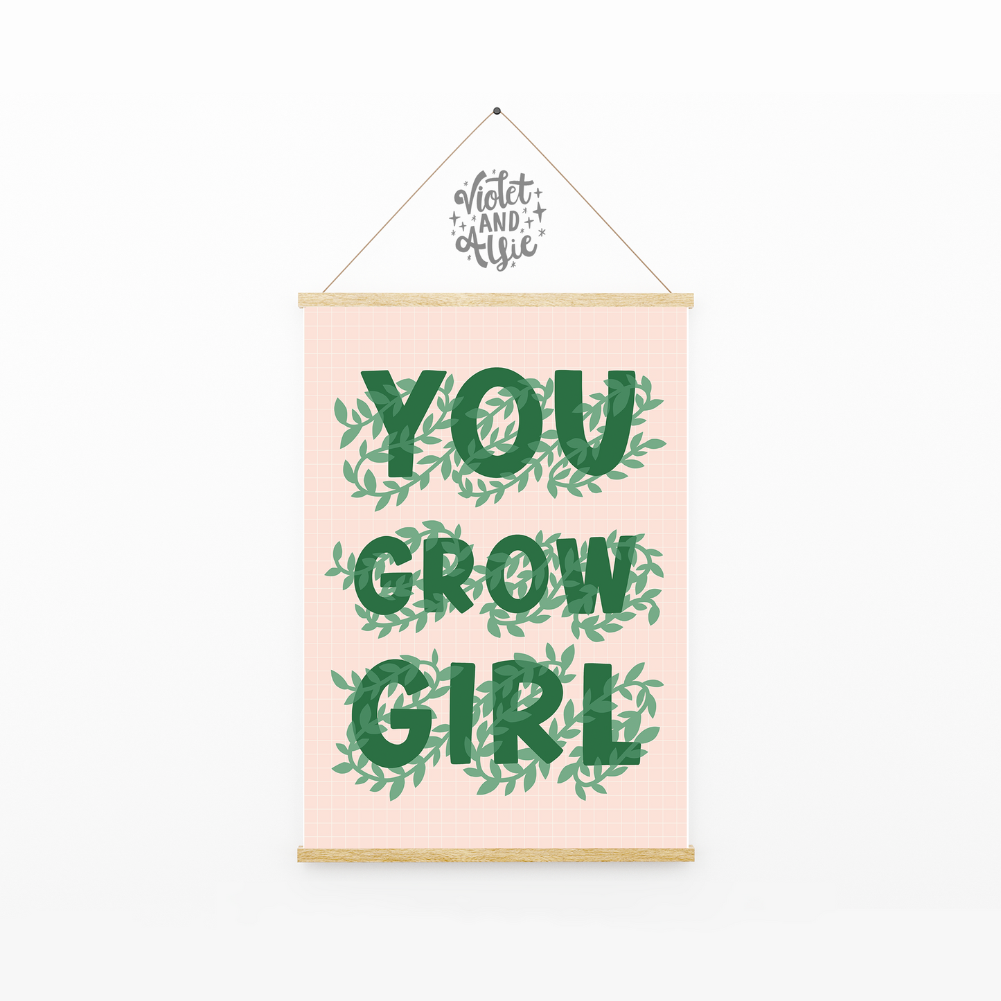 You Grow Girl This positive and plant-tastic print is a little motivational boost for anyone with a passion for plants! You Grow Girl Print, Plant Lover Decor, Motivational Wall Art Print, Peach and Green wall art, plant illustration, typographic wall art, prints for gallery wall, plant illustration, plant prints, botanical illustration, botanical prints