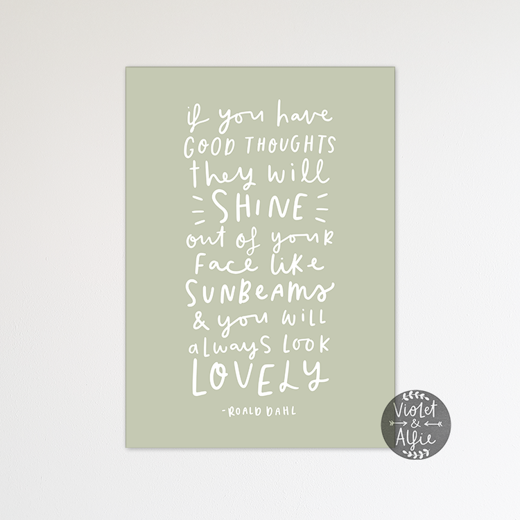 Roald Dahl sunbeams quote print - Violet and Alfie