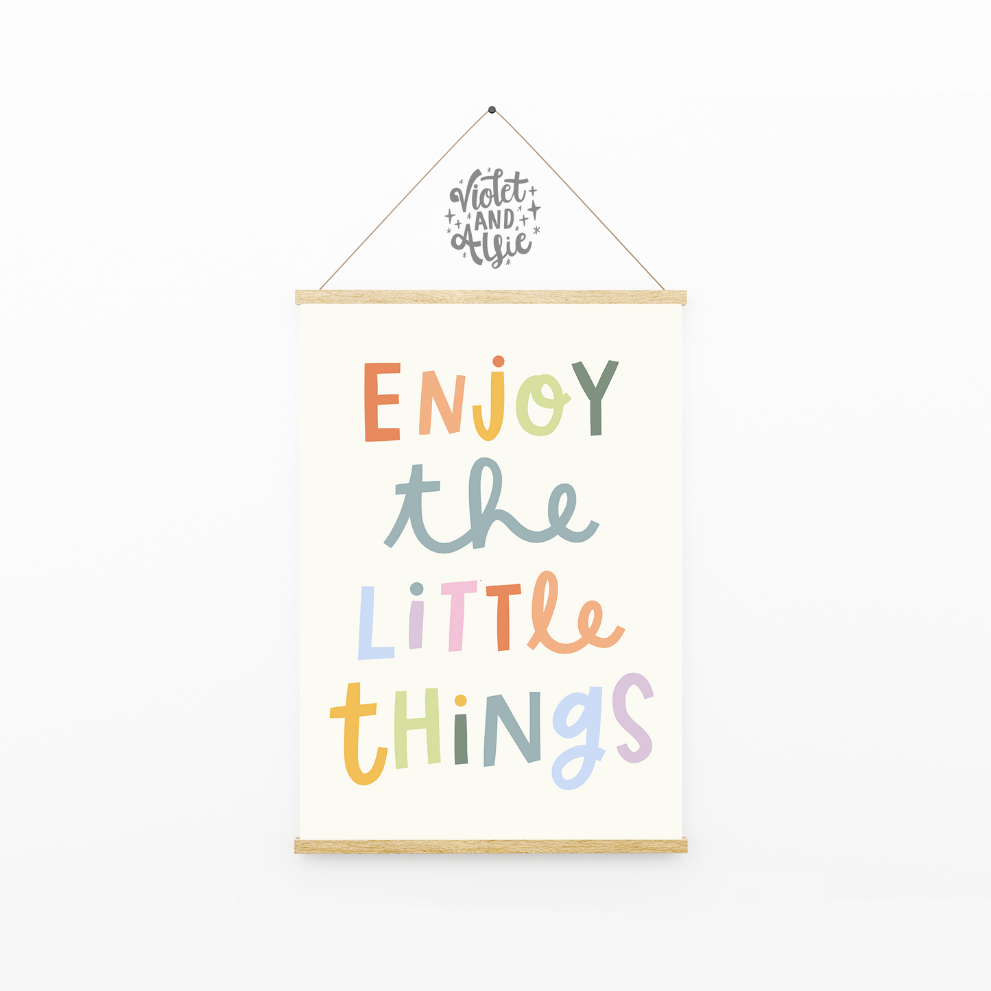 enjoy the little things, warm pastel tones, Nursery Print, Baby Wall Art, Love Quote Print, Typographic Wall Art for Baby Room, Prints For Nursery, Boho Nursery Decor, Pastel   Rainbow Decor, Baby Prints A5 A4 A3 size