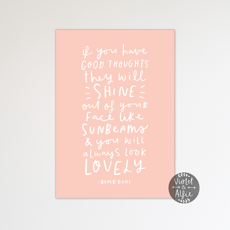 Roald Dahl sunbeams quote print - Violet and Alfie