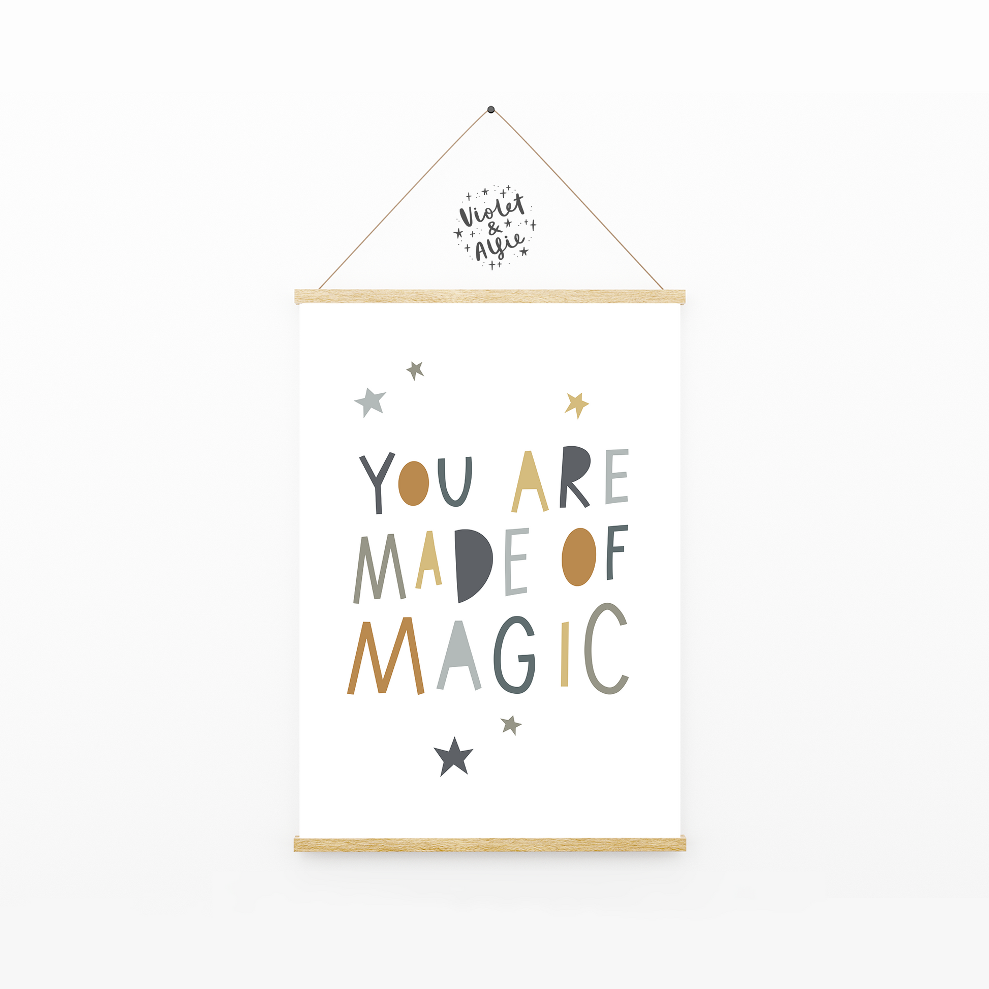 you are made of magic, magic typographic print, inspirational art, scandi prints for kids room, childrens room decor, prints for nursery, prints for children's room