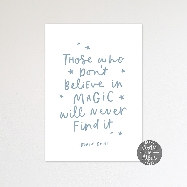 Roald Dahl Magic quote print - Violet and Alfie