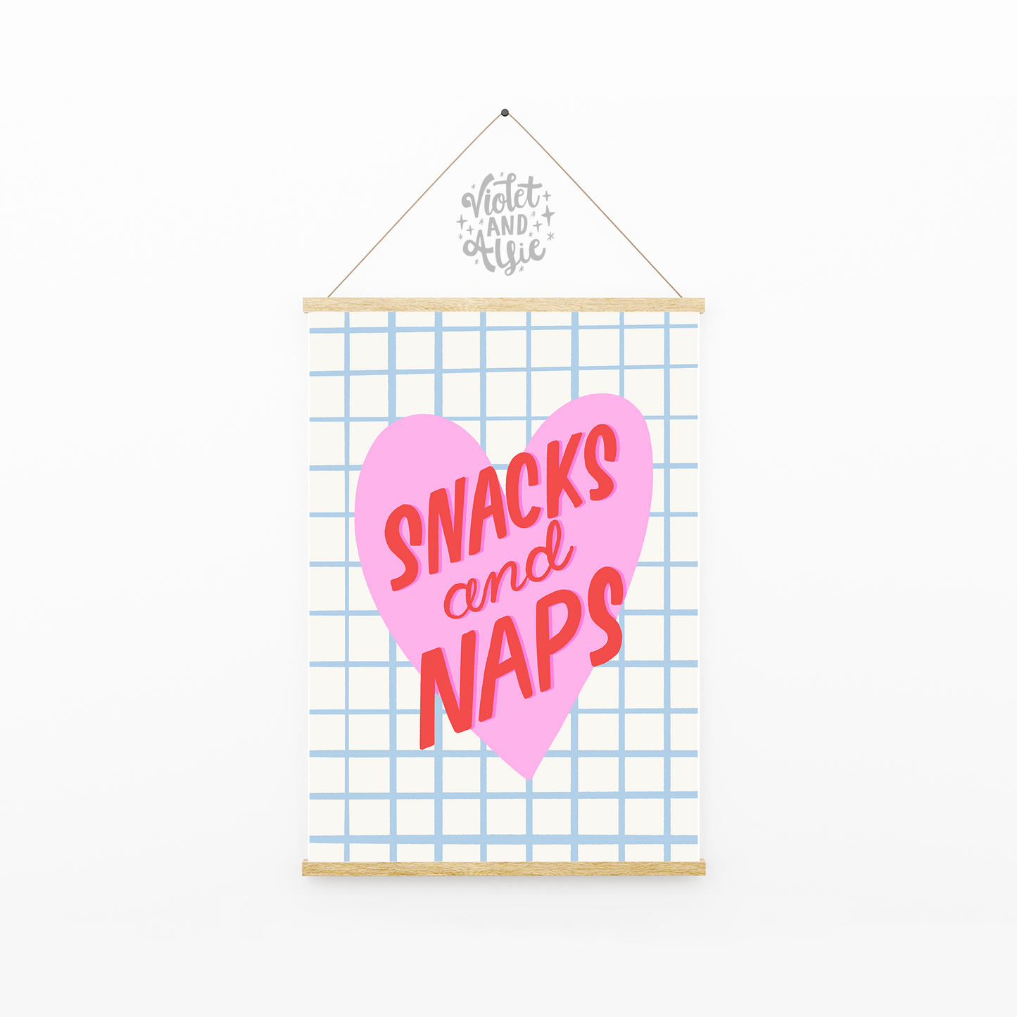 Snacks and Naps, quirky art print, relatable print, pink red and blue, typographic print, kitchen decor, gallery wall art,Funny Wall art, colourful kitchen prints, fun wall decor, dorm room decor, funky wall prints, eclectic home decor