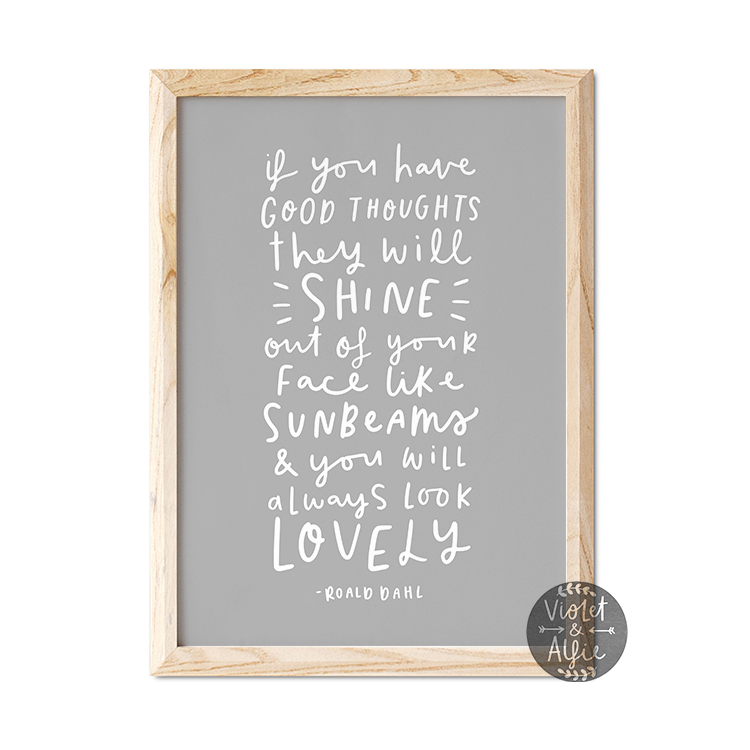 Roald Dahl sunbeams quote print - Violet and Alfie