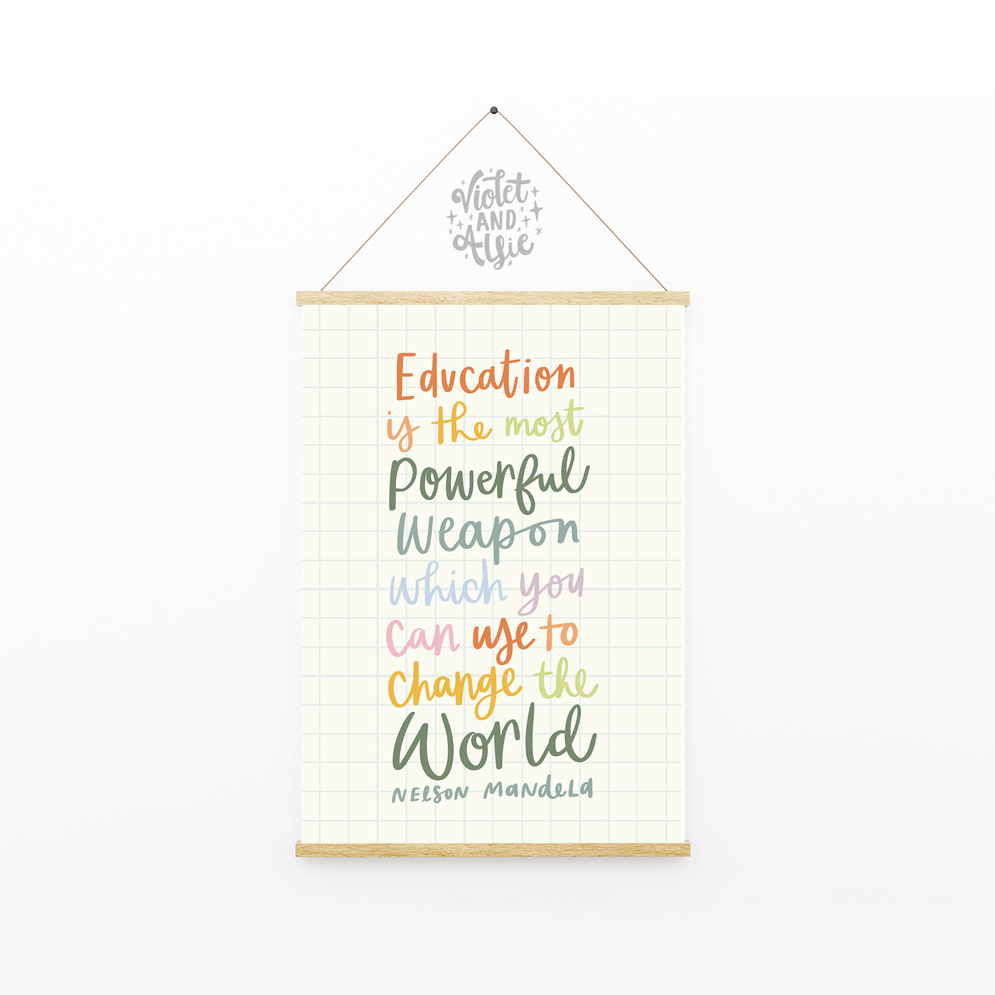 Education is the most powerful weapon which you can use to change the world, Nelson Mandela quote, teacher quote, classroom decor, school wall art, teacher gift, teacher thank you gift, teaching quote