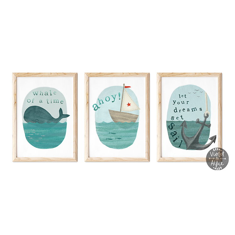 Nautical Anchor Print - Violet and Alfie