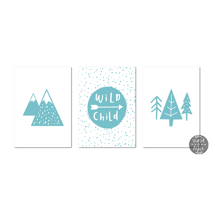 Wild child print set - Violet and Alfie