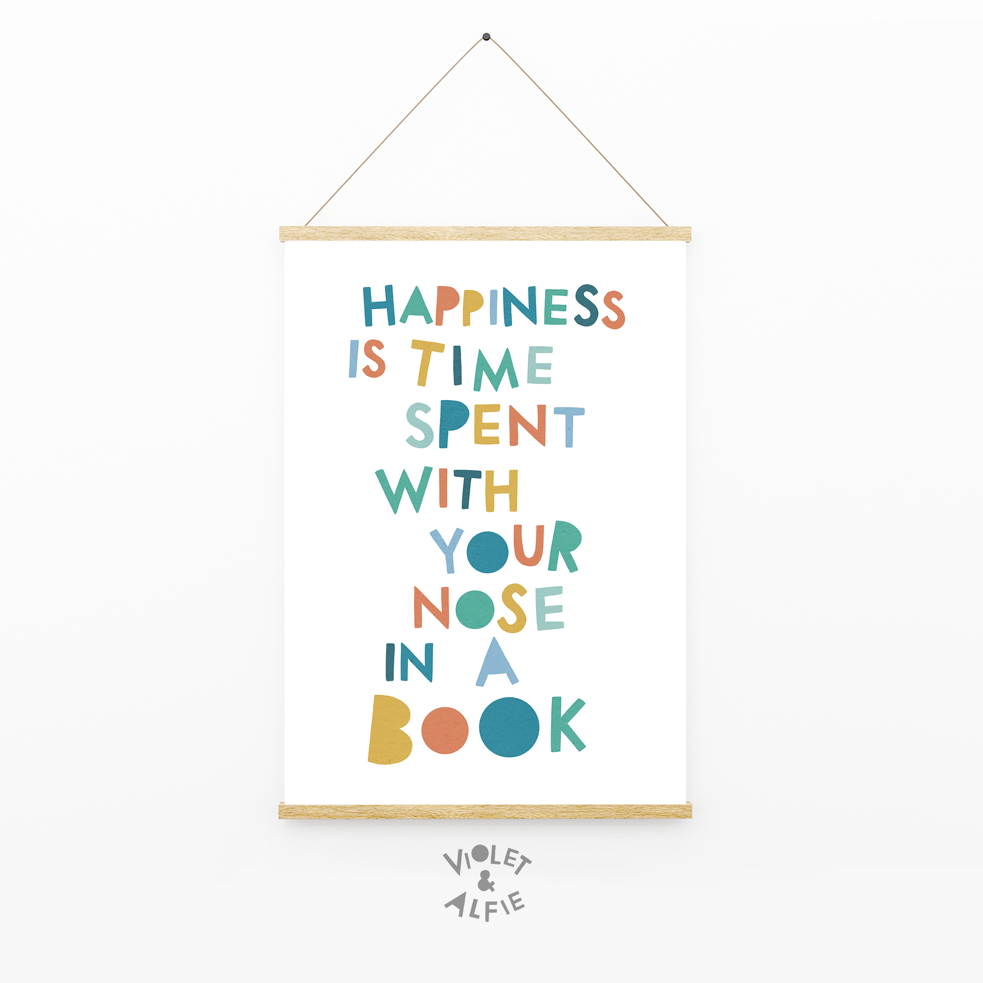 Book Nook print  Book Nook Decor  happiness is time spent with your nose in a book  bookish  Bookish Decor  Bookish Wall Art  bookish print  bookish present  bookish gift  bookish gifts uk  bookworm print