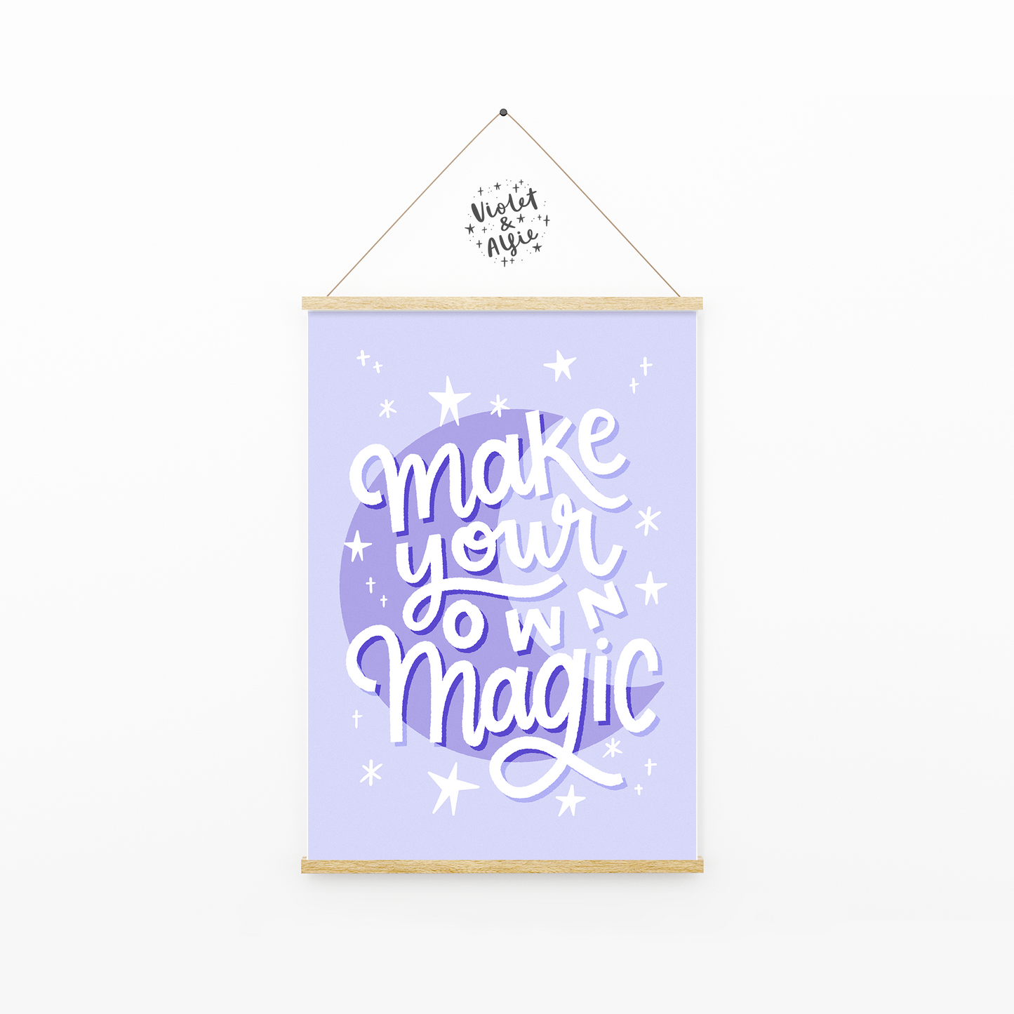 make your own magic print, lilac purple wall art, colourful home print decor, prints for your home, fun home decor prints, magic poster, pastel goth wall art