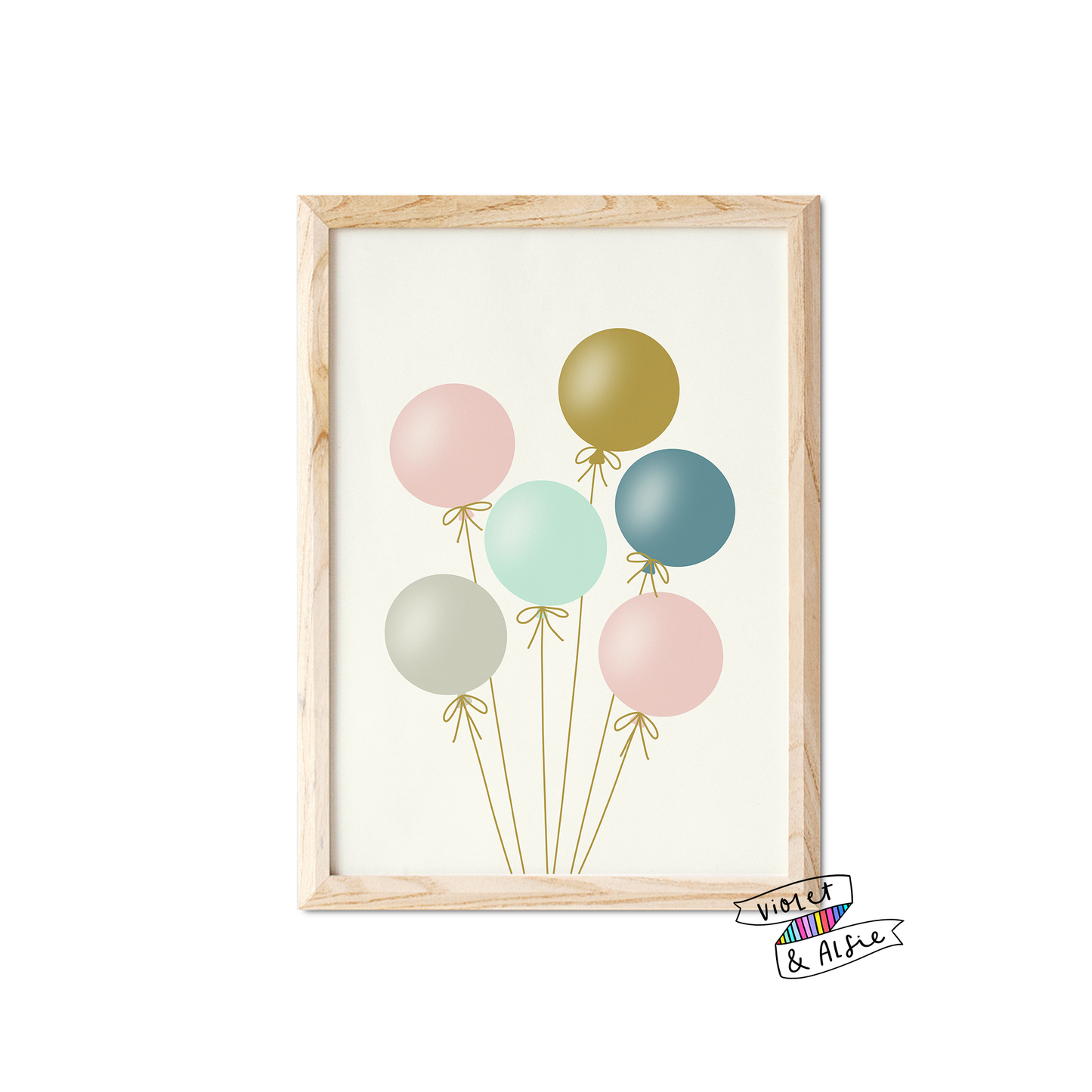 Pastel Balloons Print - Violet and Alfie