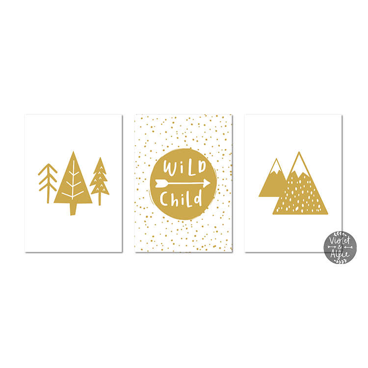 Wild child print set - Violet and Alfie