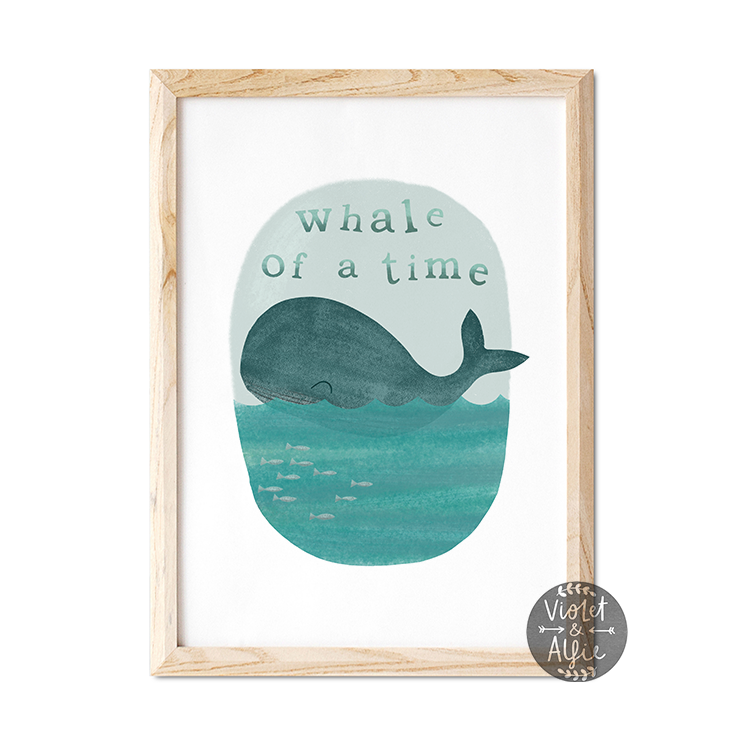 Nautical Nursery Whale Print - Violet and Alfie