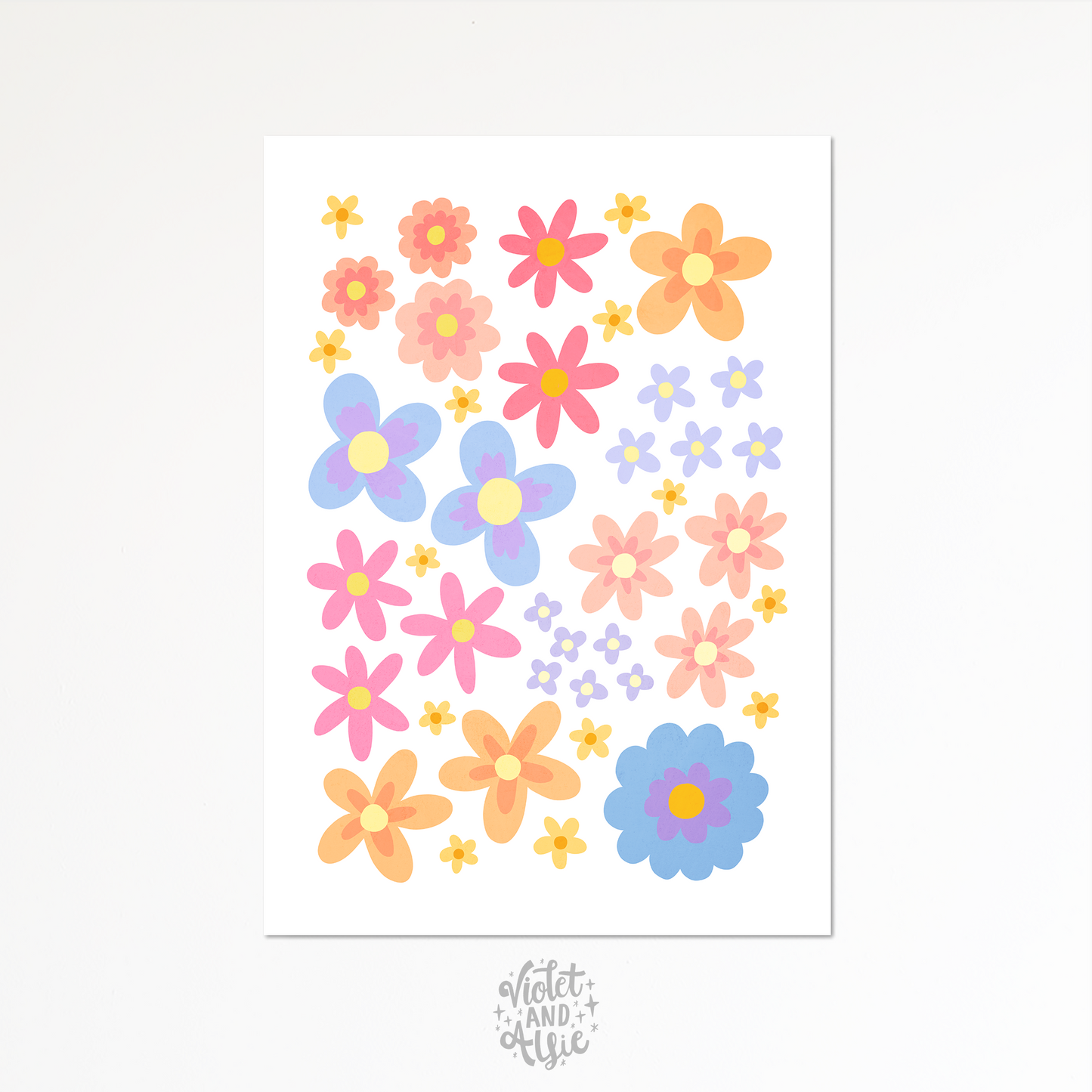 Pastel Flowers Print Set