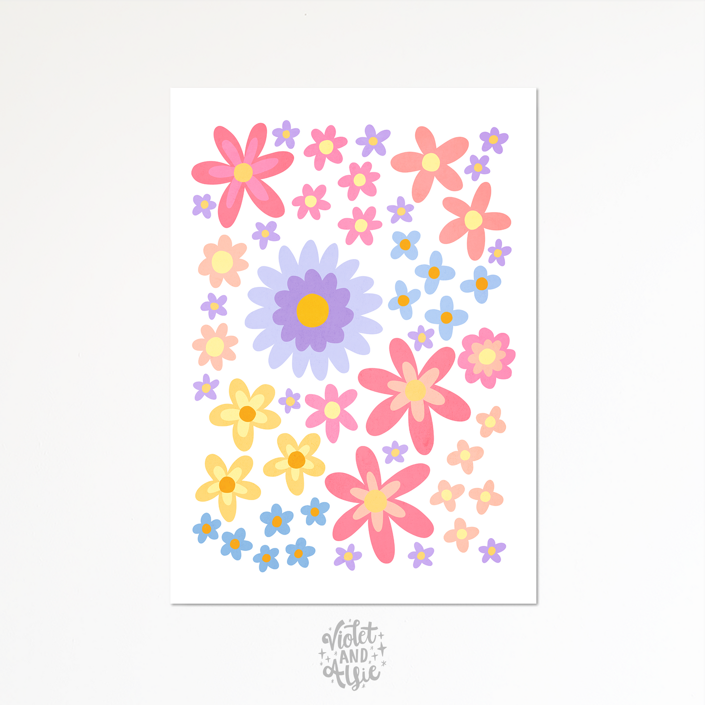 Pastel Flowers Print Set