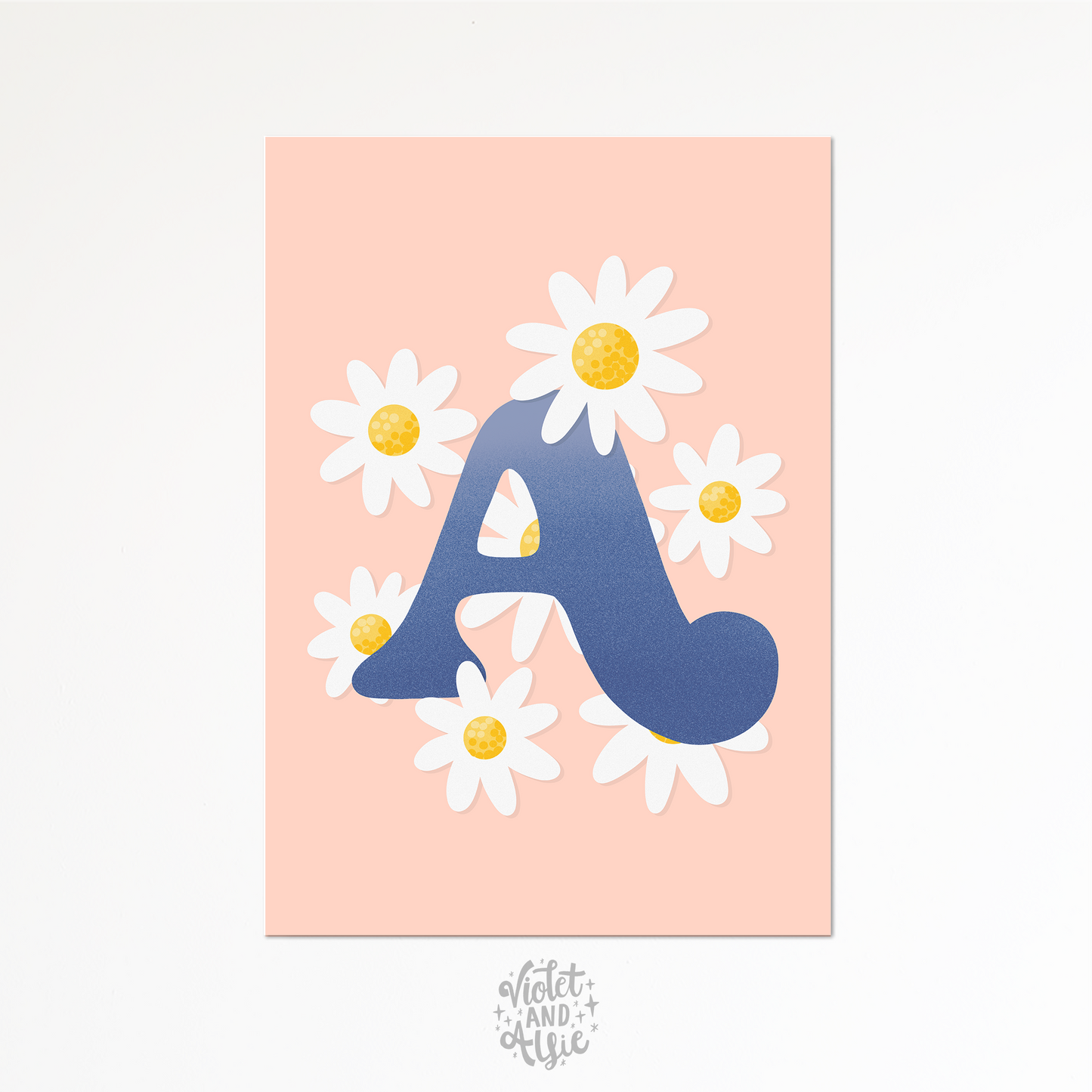 Floral Typographic Letter Print