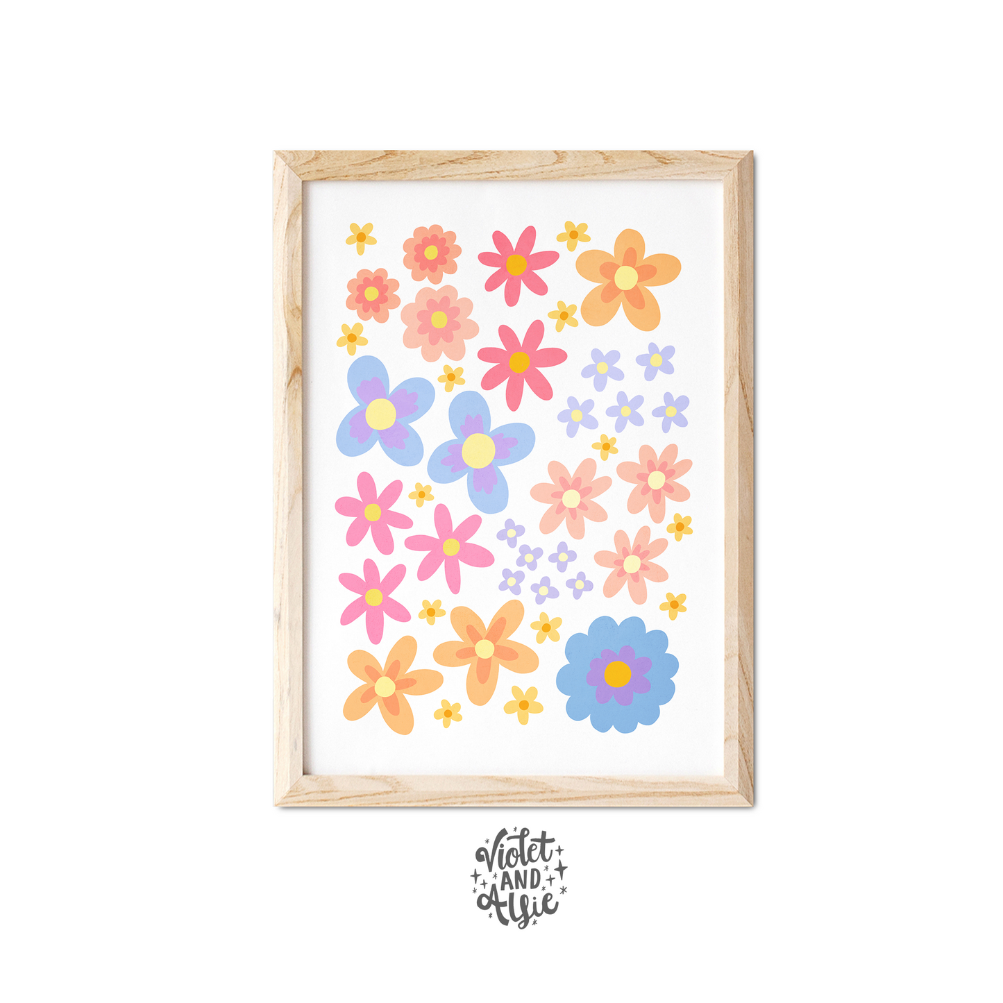 Pastel Flowers Print Set