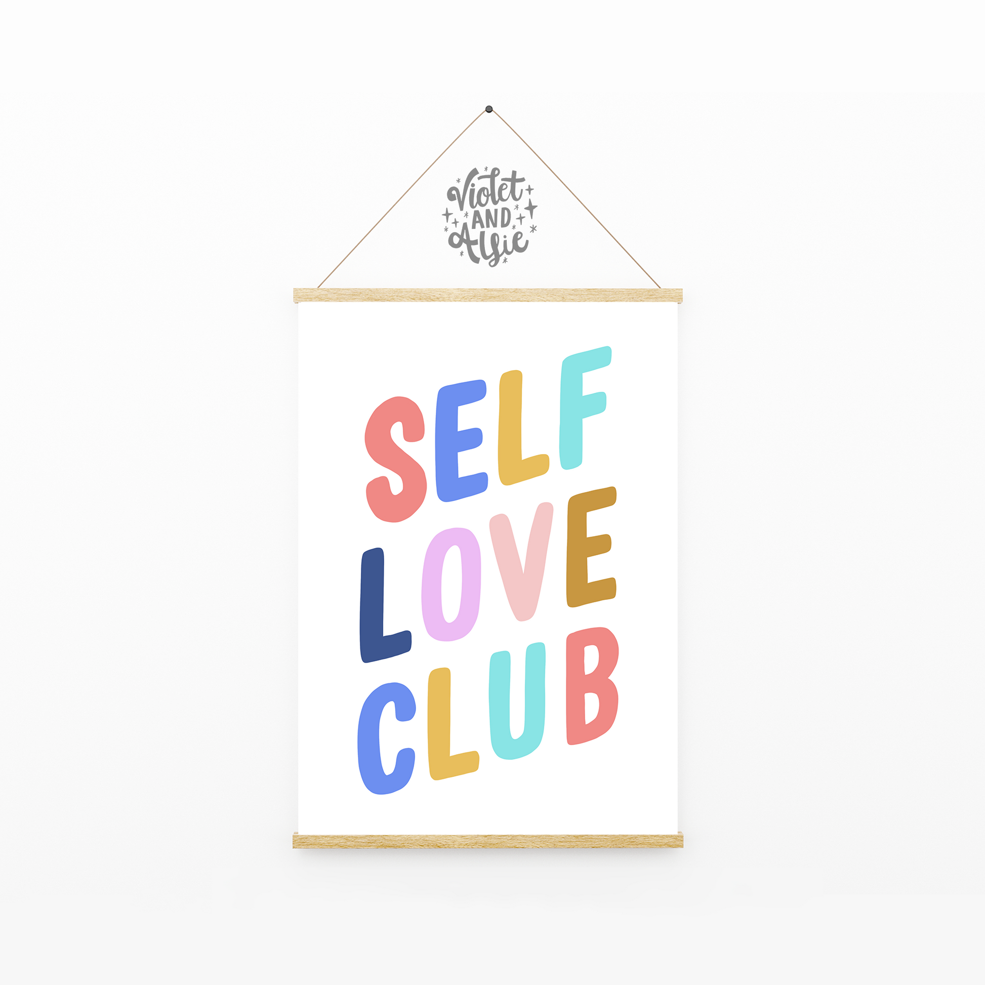 This bright and positive print is a little reminder to love your sweet self! Self Love Club Print | Positivity Print | Encouragement Gift A5 A4 A3 | Colourful Typography 