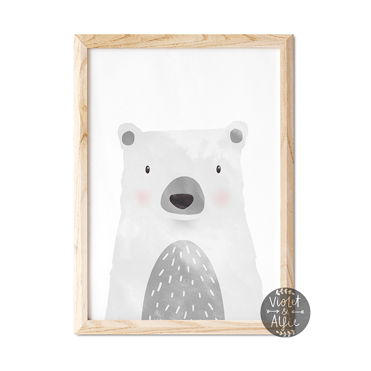 Grey bear print - Violet and Alfie
