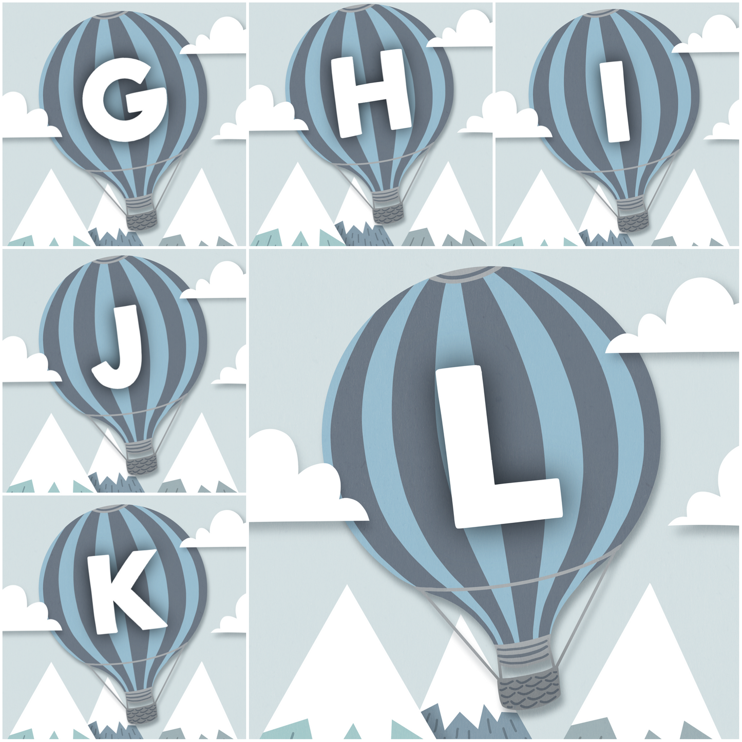 Hot Air Balloon Letter Print
