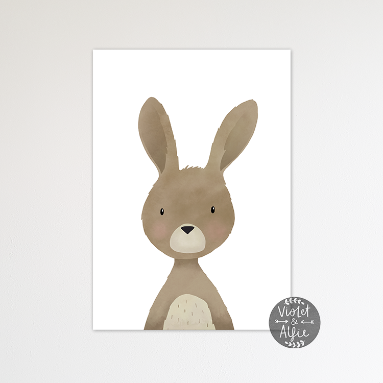 Woodland rabbit print - Violet and Alfie