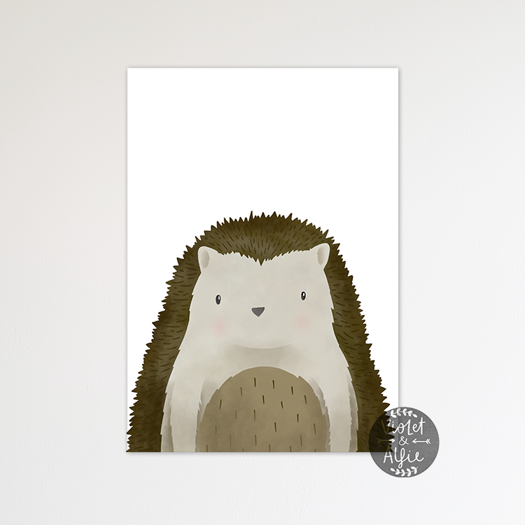 Woodland hedgehog print - Violet and Alfie
