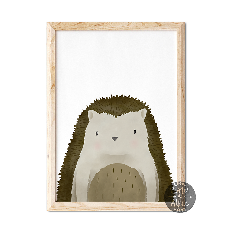 Woodland hedgehog print - Violet and Alfie